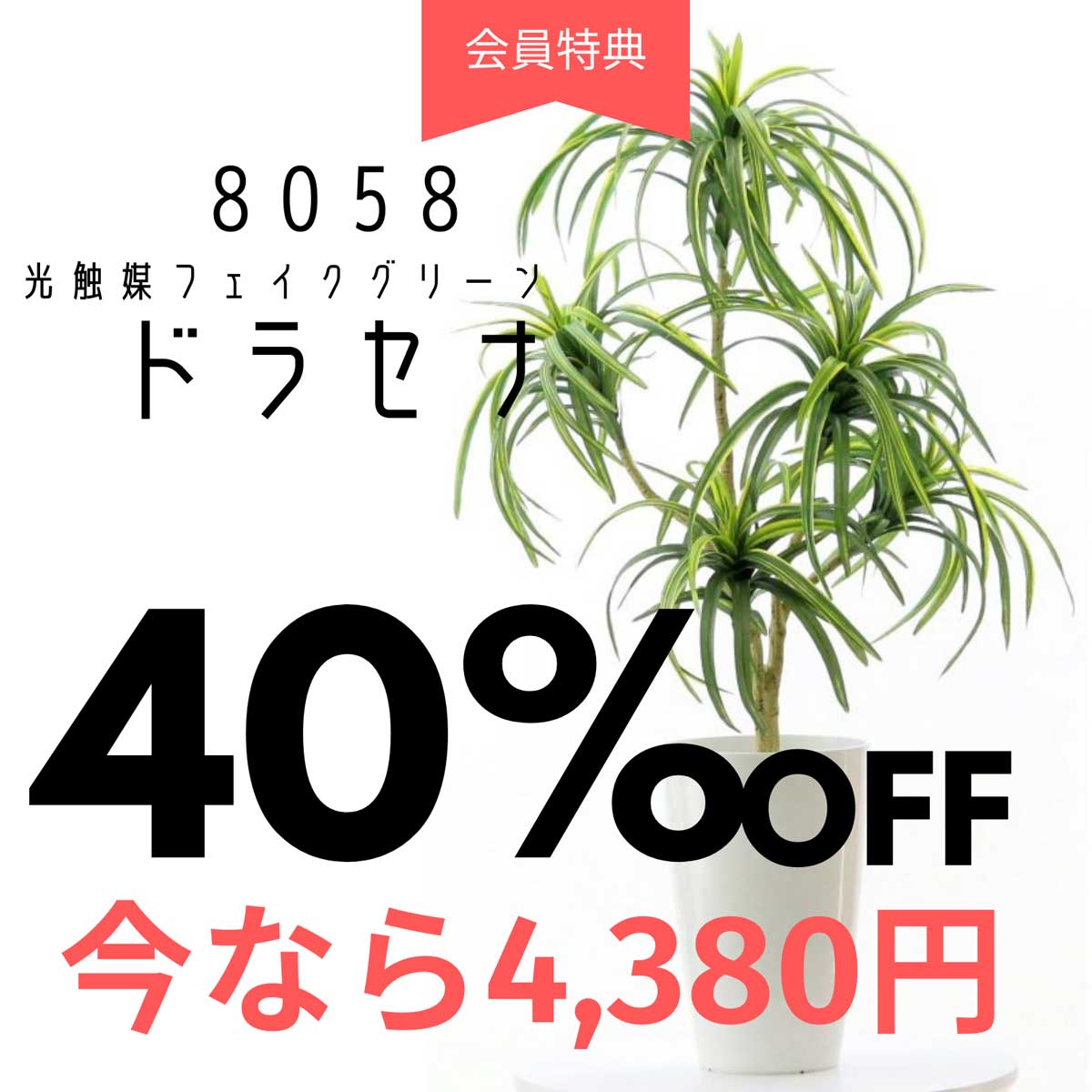 光触媒 フェイクグリーン 造花 人工 観葉植物 インテリア グリーン ドラセナ コンシンネ