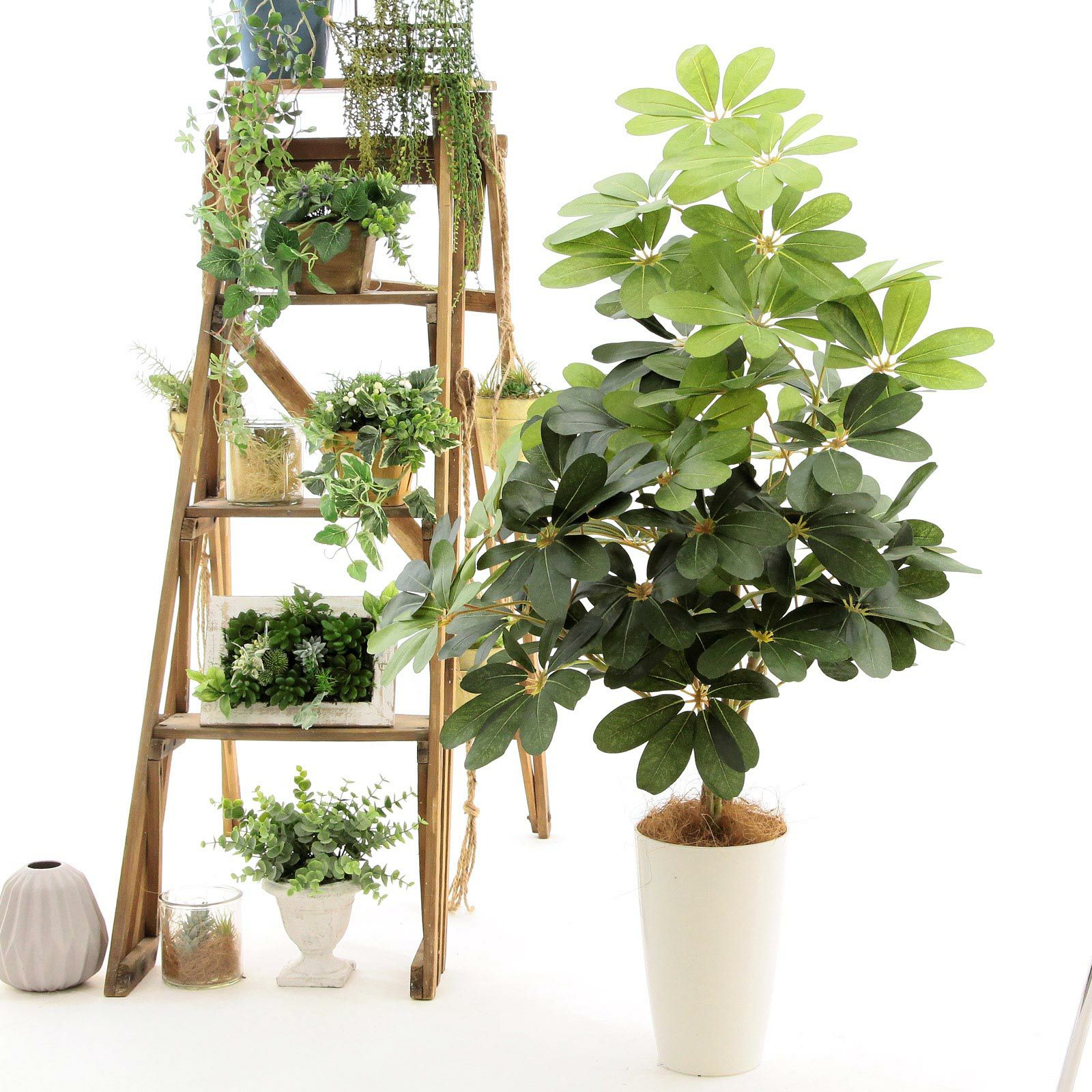 No99dx プレミアム光触媒フェイクグリーン シェフレラ カポック デラックス 高さ110cm 幅65cm 奥行65cm 造花ドットコム Zouka Com