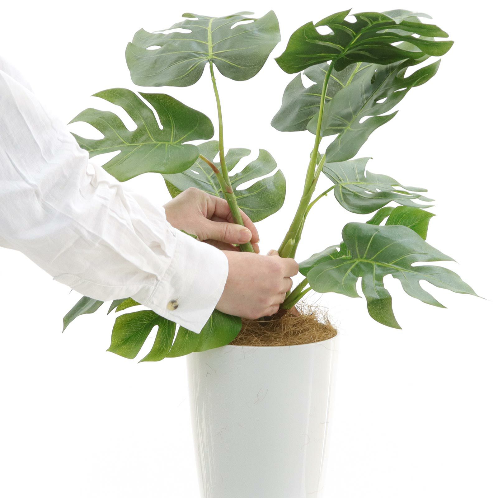 光触媒　人工観葉植物　抗菌消臭　ウォールグリーン　モンステラ大と小モンステラ 光触媒 人工観葉植物 ウォールグリーン 造花 インテリア o