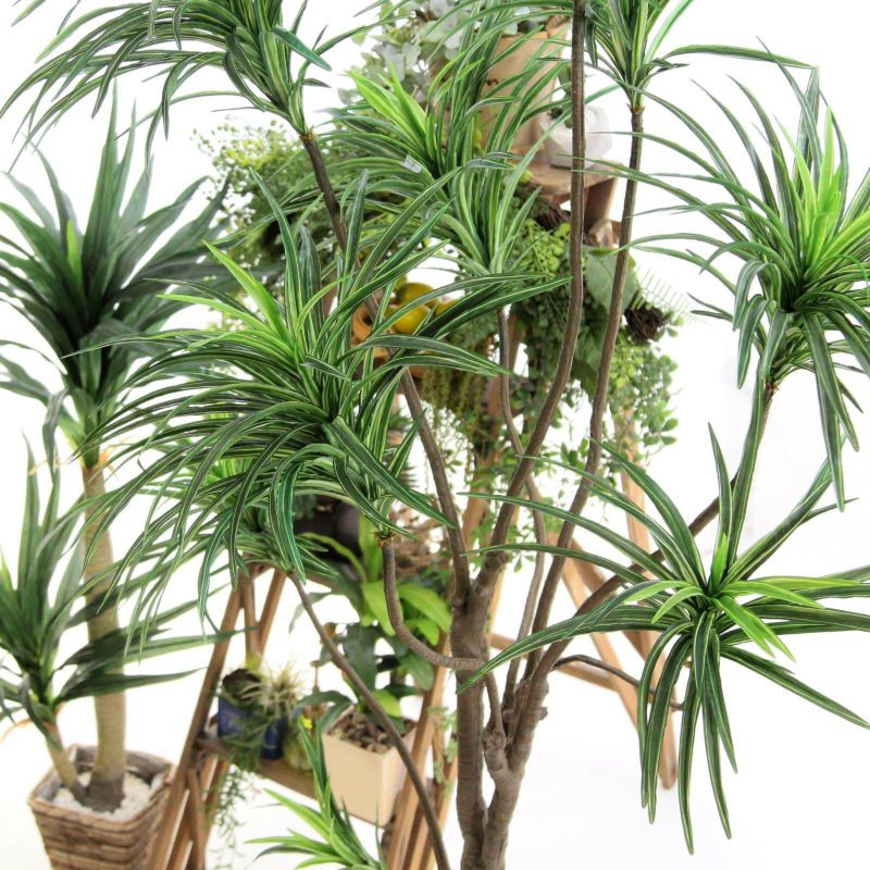 光触媒　人工観葉植物　フェイクグリーン　幸福の木　ドラセナグリーン 1.5m
