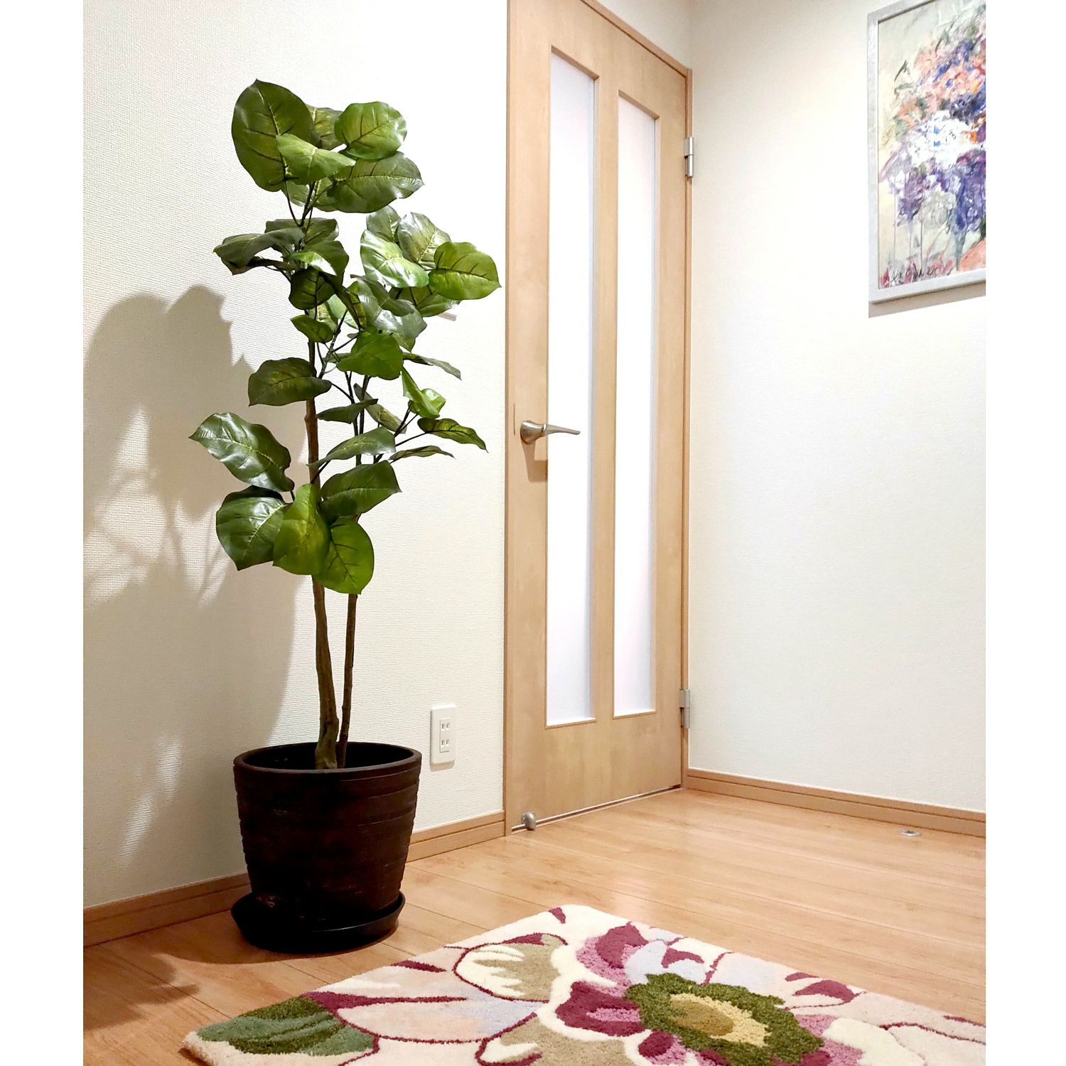 No8402 プレミアム光触媒フェイクグリーン フィカス ウンベラータ 3本立 高さ125cm 幅60cm 奥行60cm 造花ドットコム Zouka Com