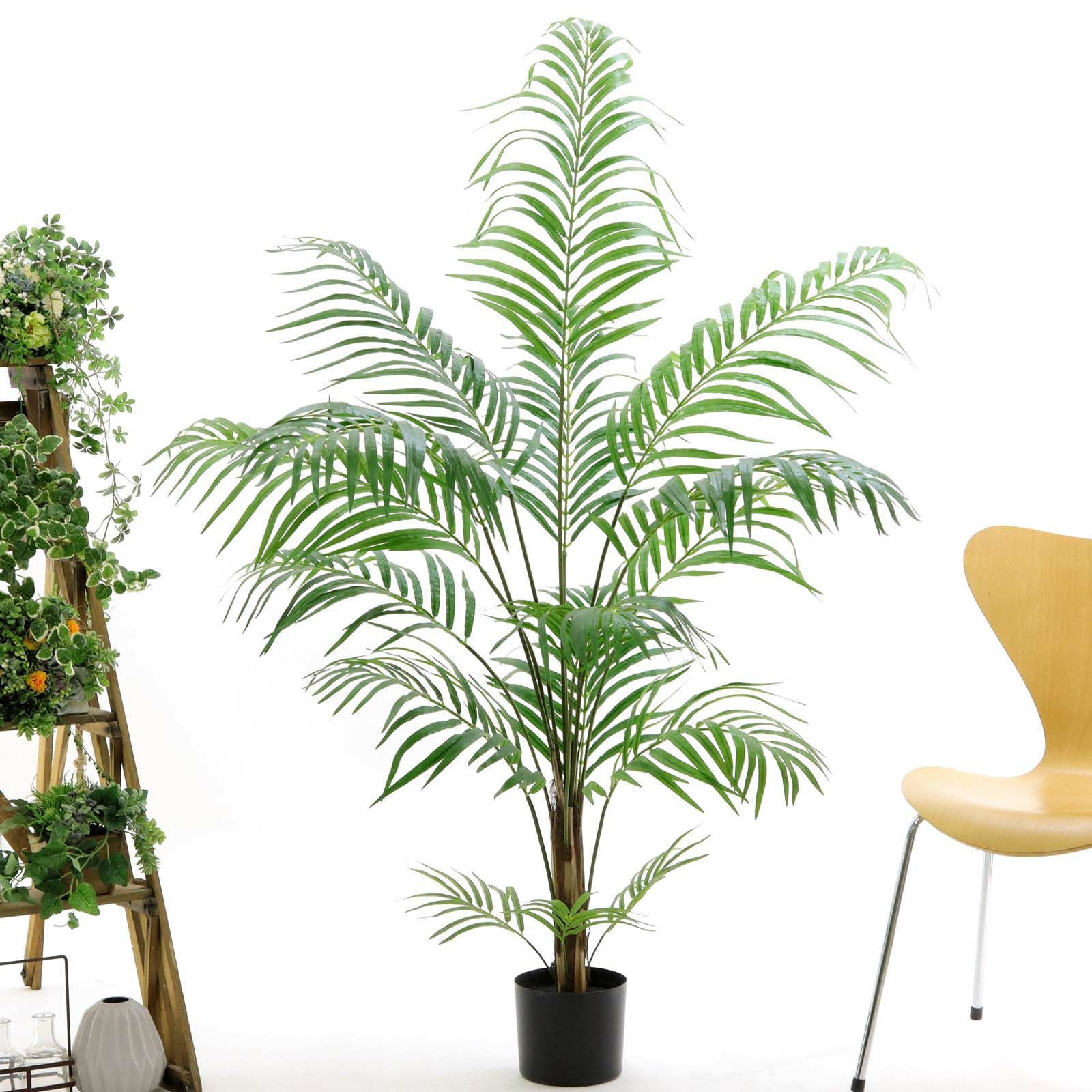 光触媒　人工観葉植物　ウォールグリーン　フェイクグリーン　花器付アレカヤシ100 豊富な，新作 光触媒 人工観葉植物 ウォールグリーン フェイク