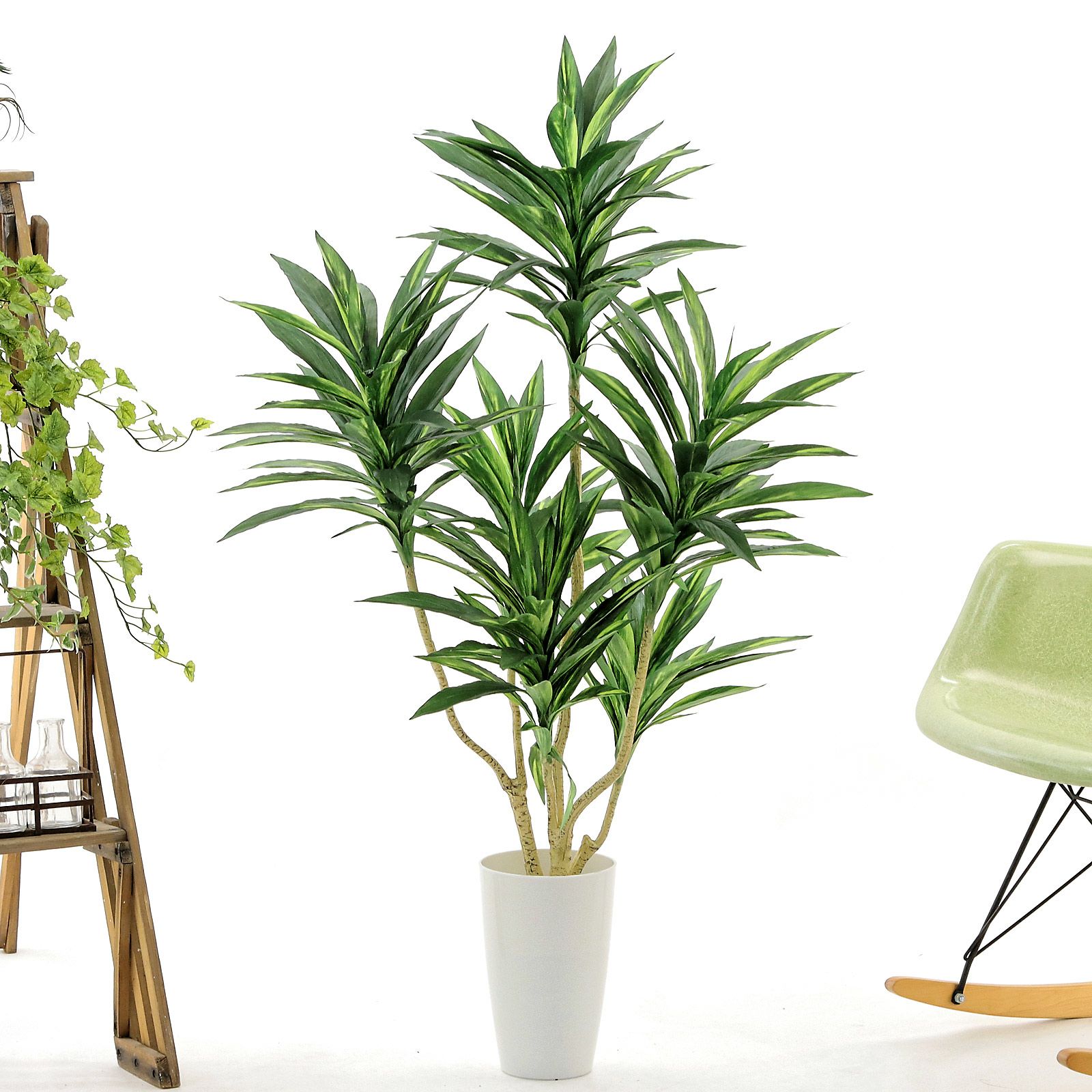 光触媒　人工観葉植物　ウォールグリーン　フェイクグリーン　ドラセナインディゴ 楽天市場】フェイクグリーン ドラセナ 大型 鉢色選択 人工観葉植物