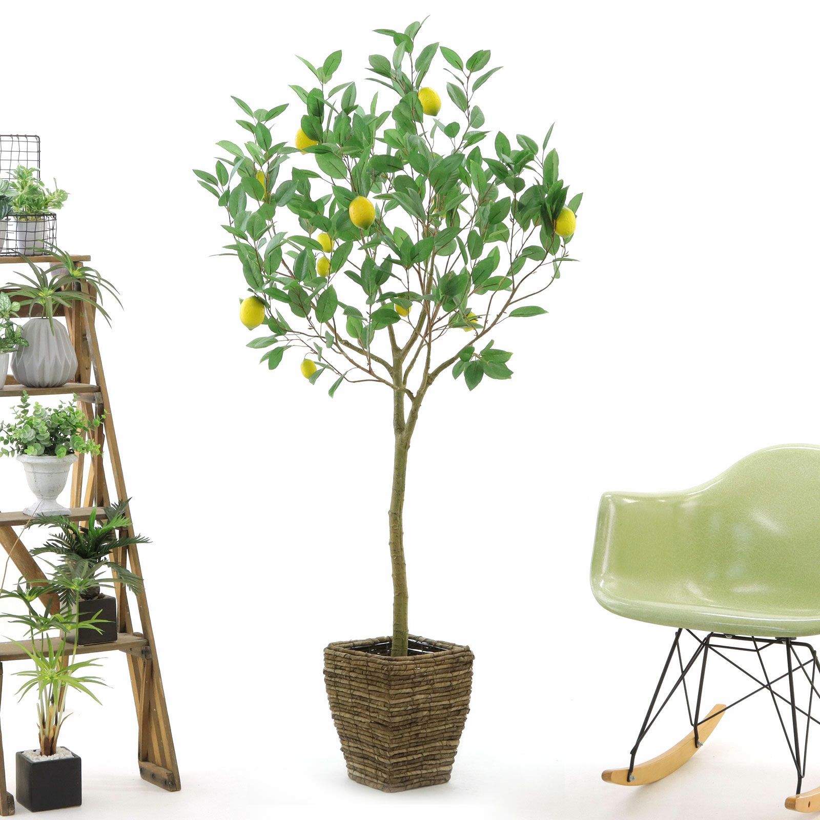 光触媒　人工観葉植物　ウォールグリーン　フェイクグリーン　レモンツリー1.6 No8435 プレミアム光触媒フェイクグリーン 「つややかな葉と実の