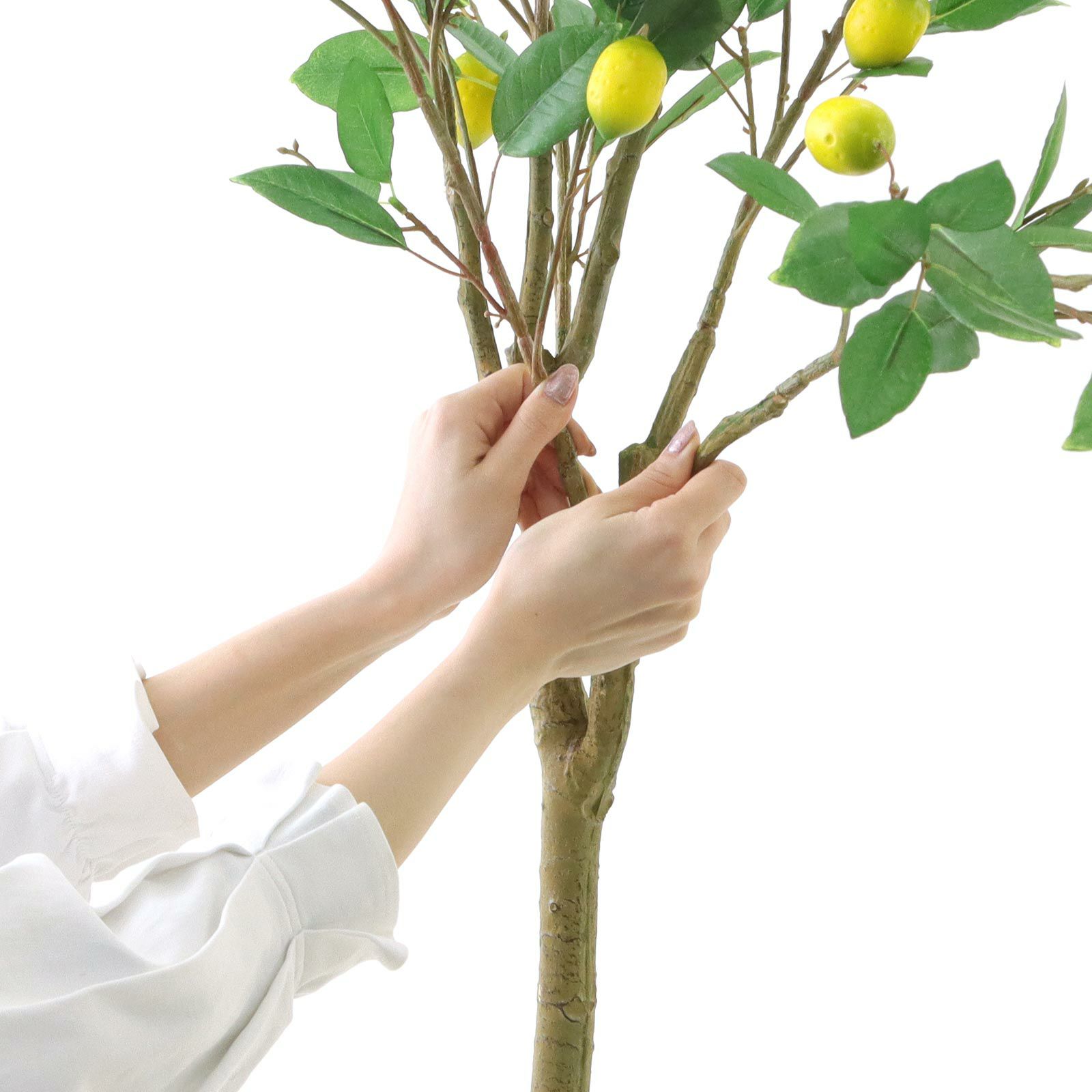 光触媒　人工観葉植物　ウォールグリーン　フェイクグリーン　レモンの木1.35 No8435 プレミアム光触媒フェイクグリーン 「つややかな葉と実の