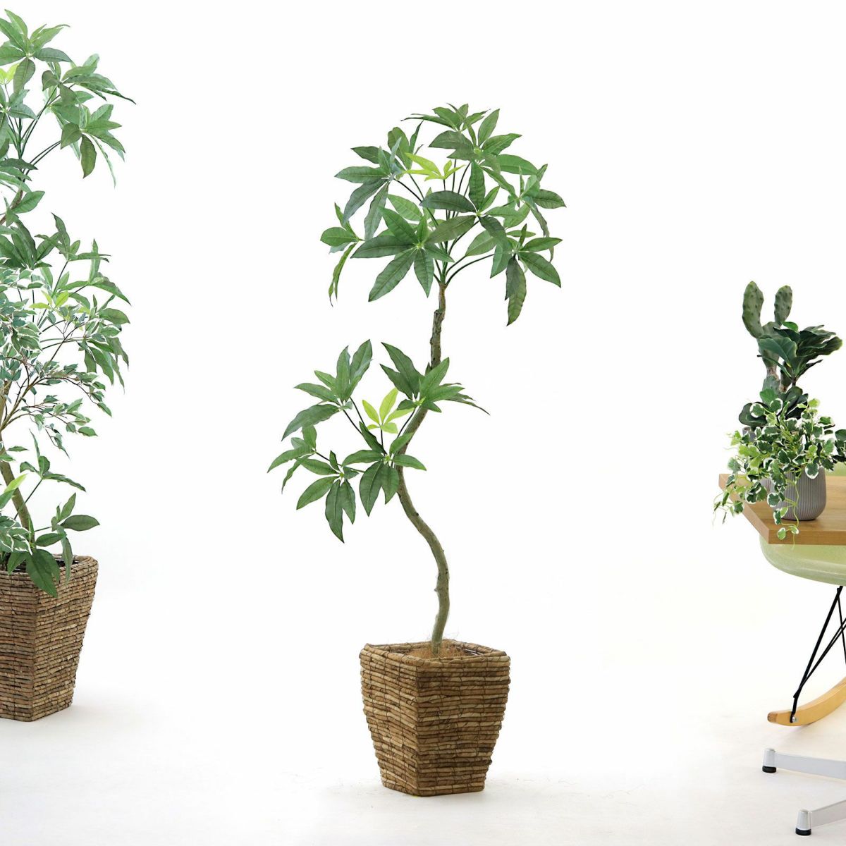 バナナリーフバスケット小 KG4-SRE＋ヤシの繊維（+3500円）