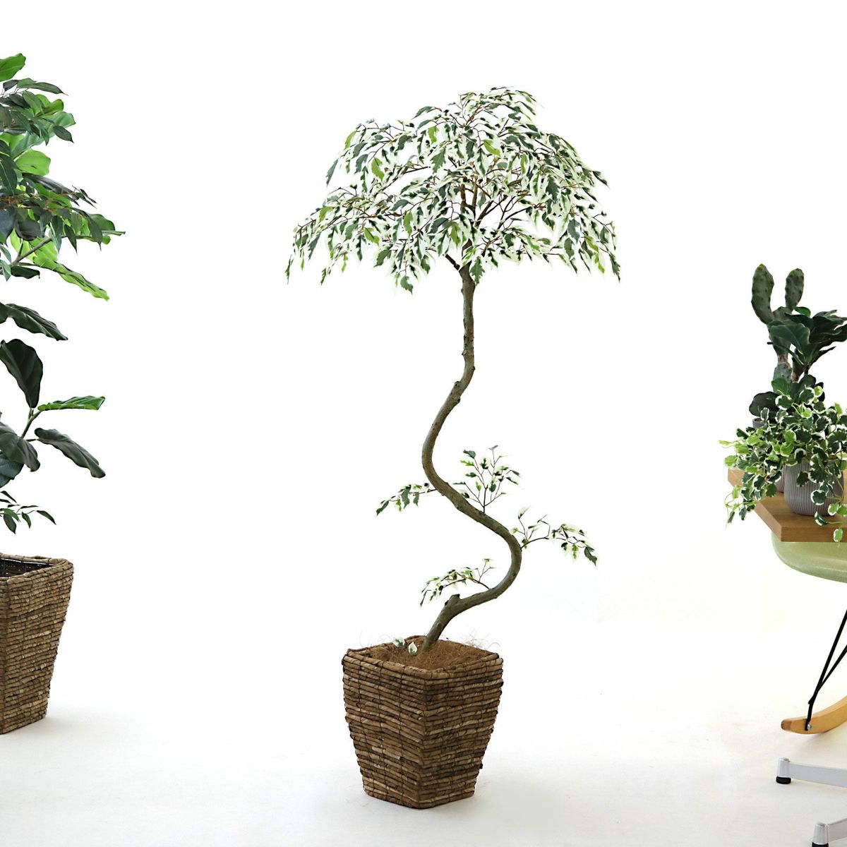 バナナリーフバスケット小 KG4-SRE＋ヤシの繊維（+3500円）